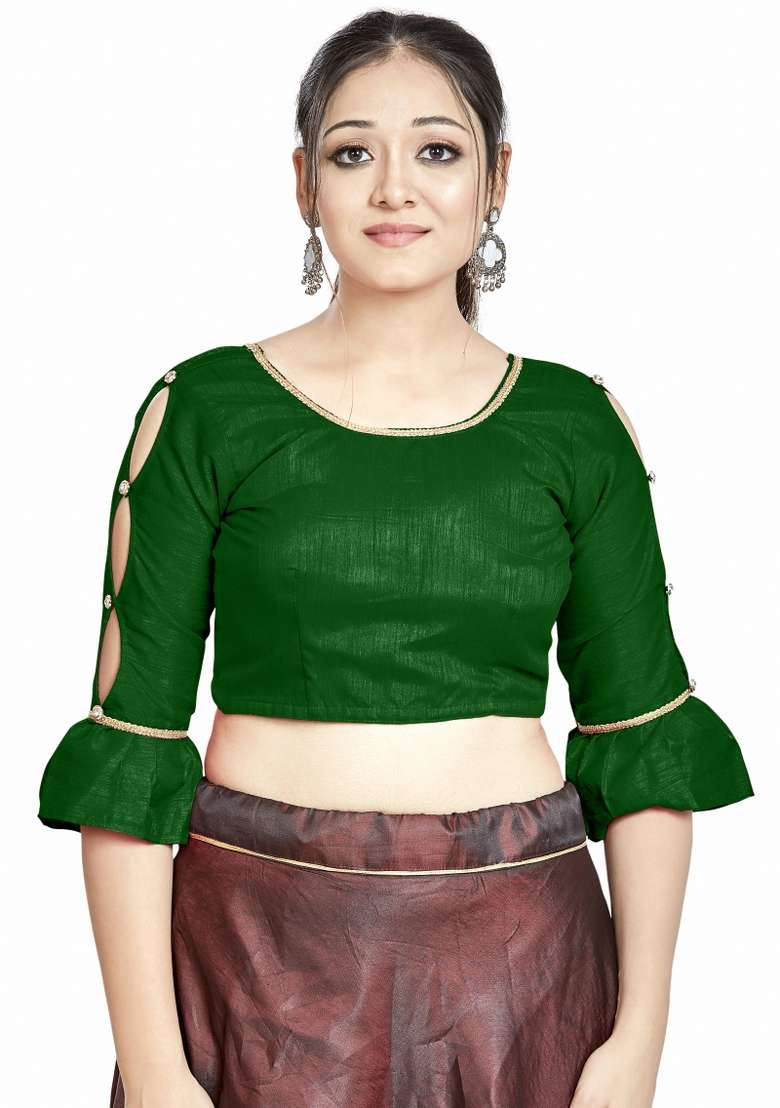 Green Silk Blouse - Indya