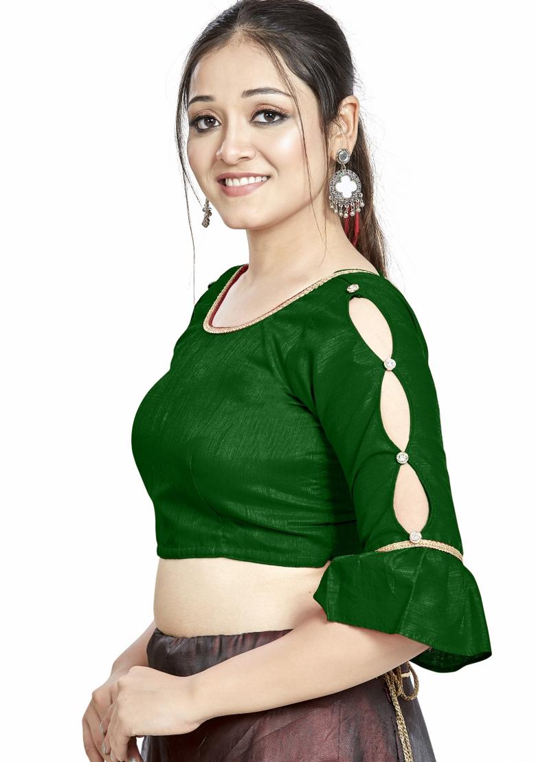 Green Silk Blouse - Indya