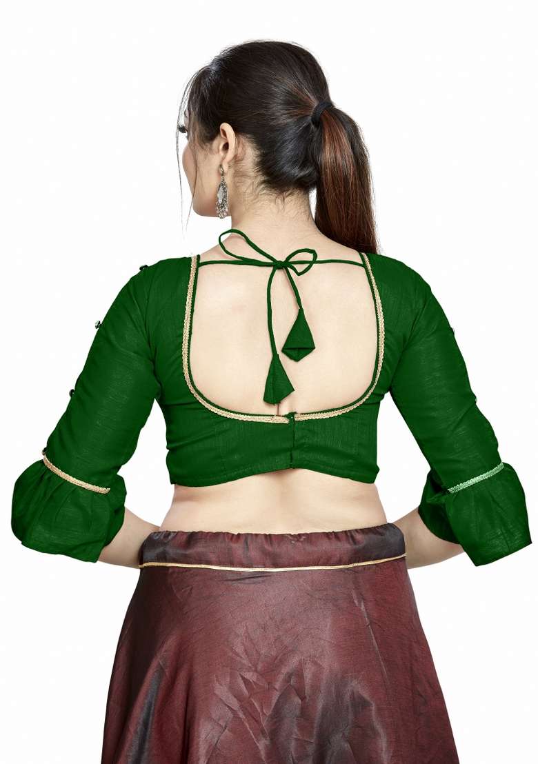 Green Silk Blouse - Indya