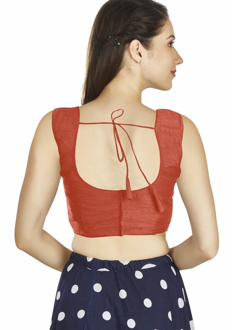 Orange Silk Blouse - Indya