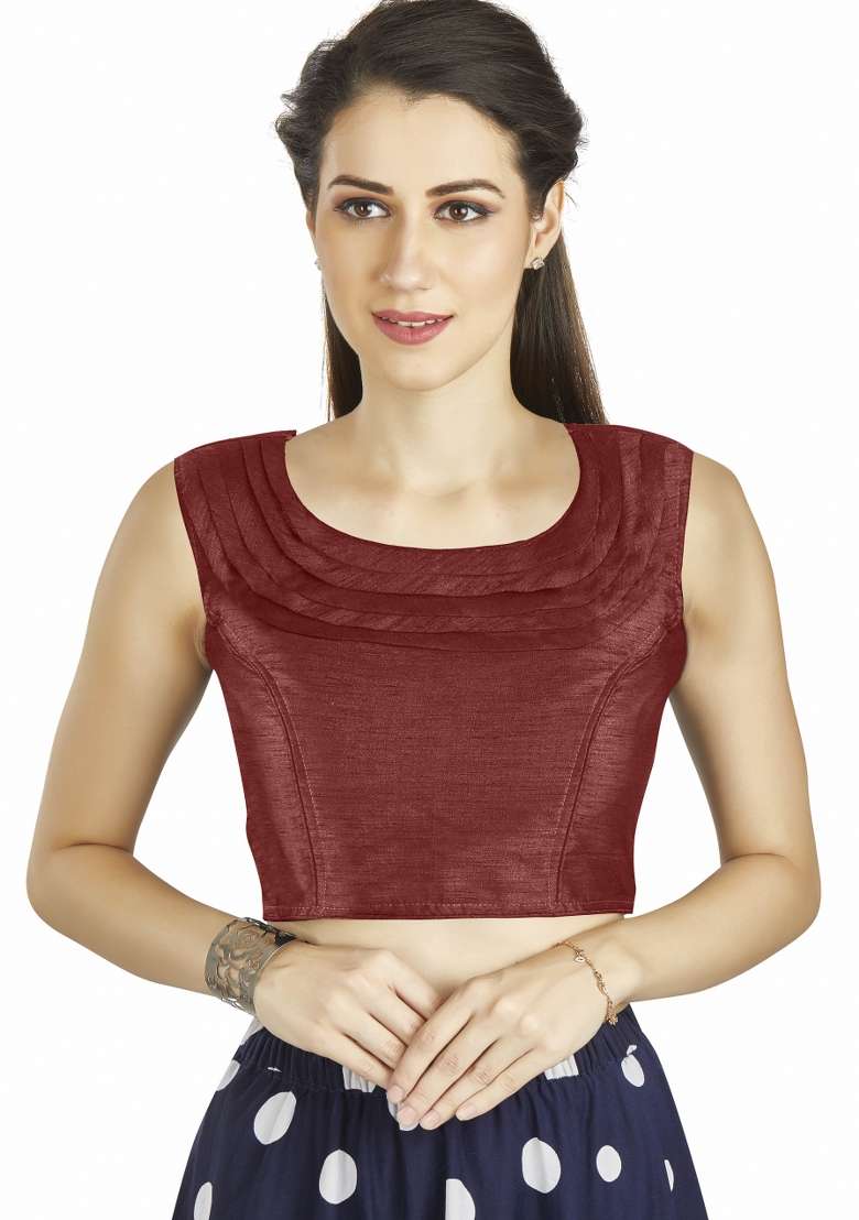 Maroon Silk Blouse - Indya