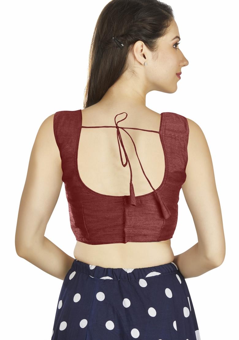 Maroon Silk Blouse - Indya