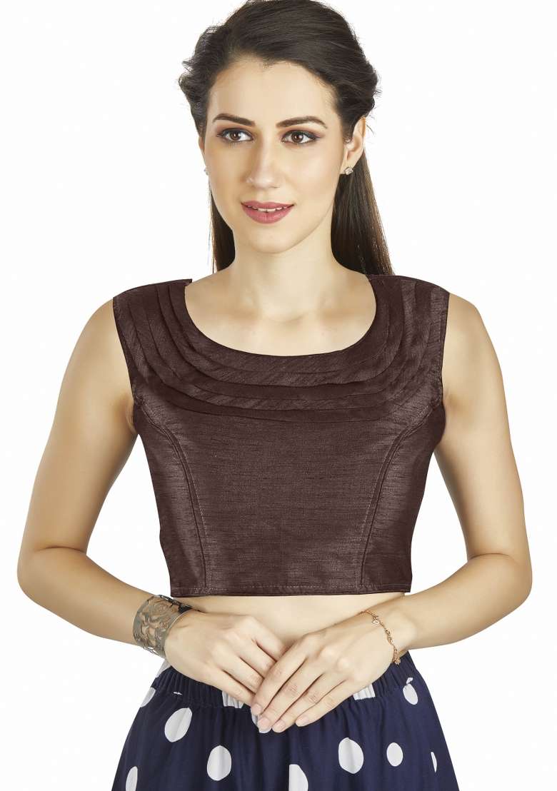Brown Silk Blouse - Indya