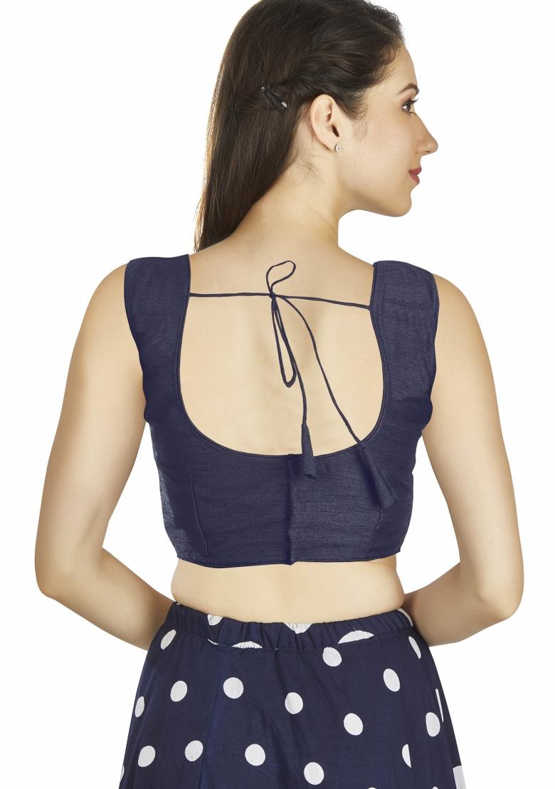 Nevy Blue Silk Blouse - Indya