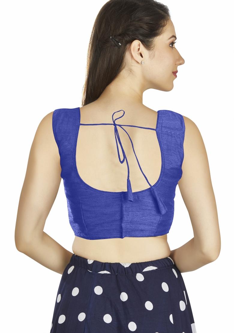 Royal Blue Silk Blouse - Indya