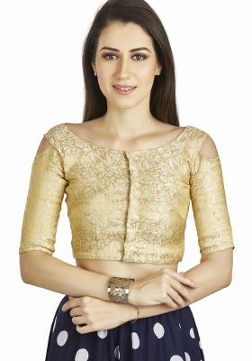 Beige Brocade Blouse