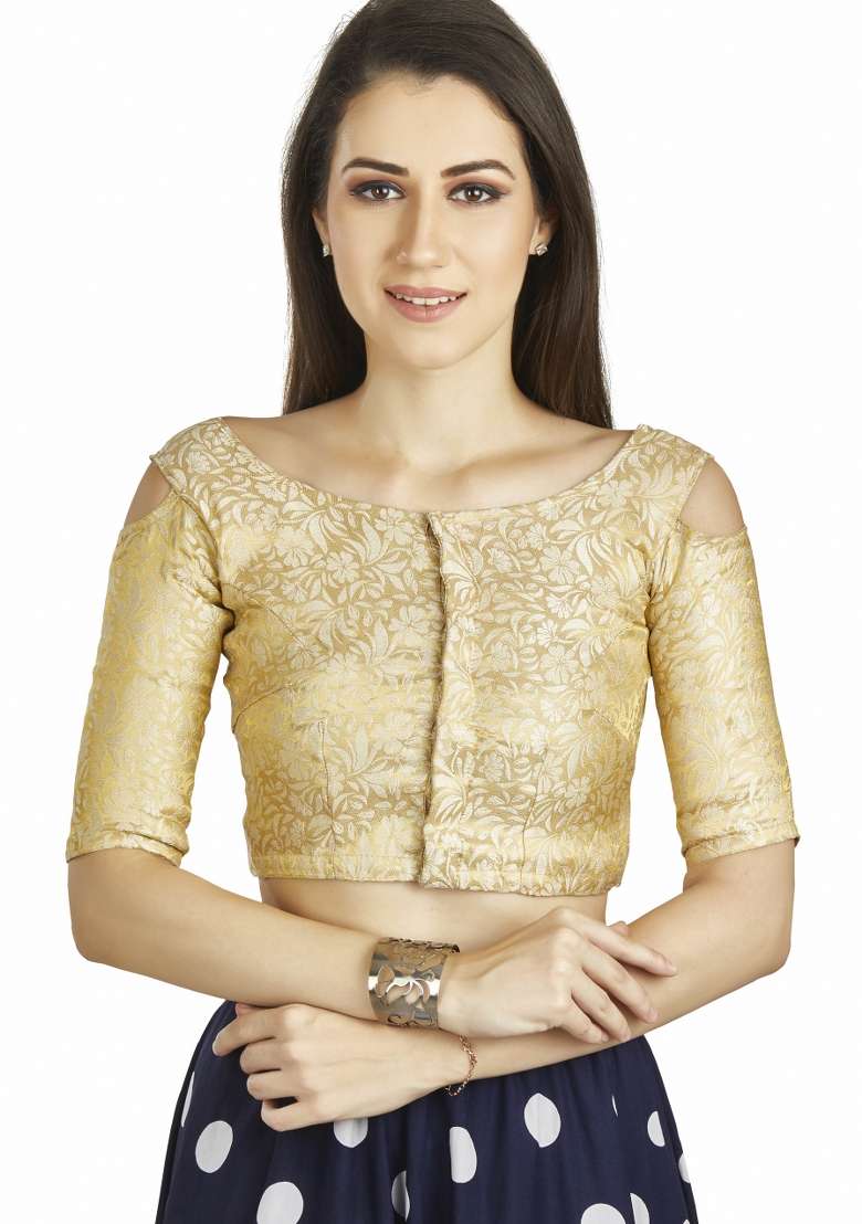 Beige Brocade Blouse - Indya