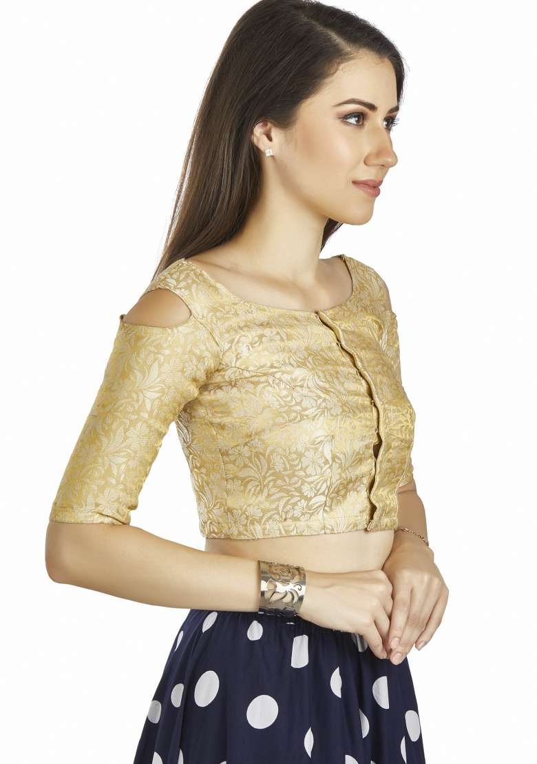 Beige Brocade Blouse - Indya