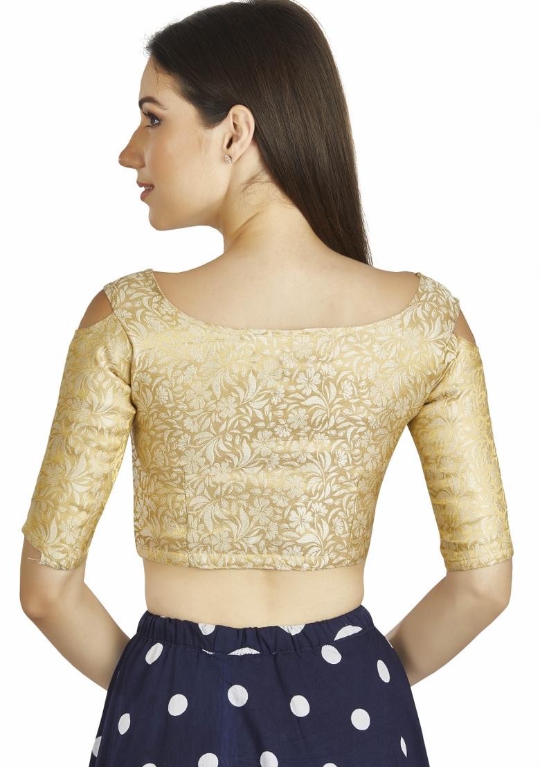 Beige Brocade Blouse - Indya