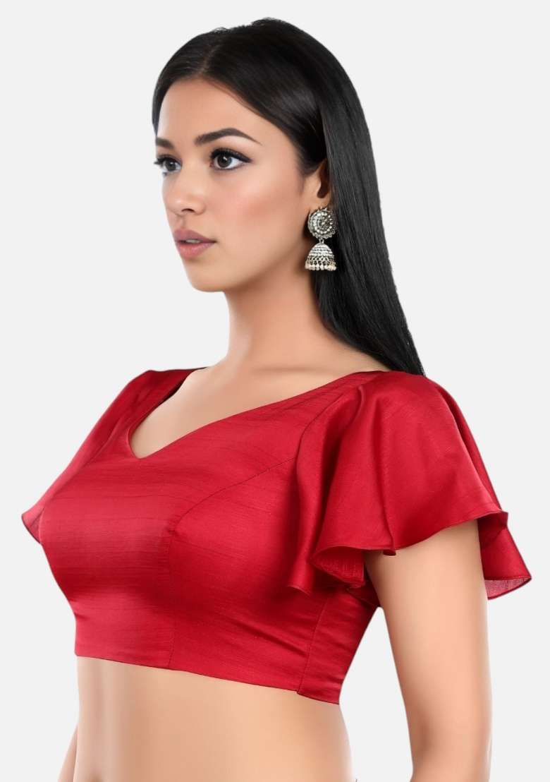 Red Silk Blouse - Indya