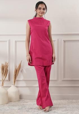 Emerald Green embroidered Cotton Co Ords Sets