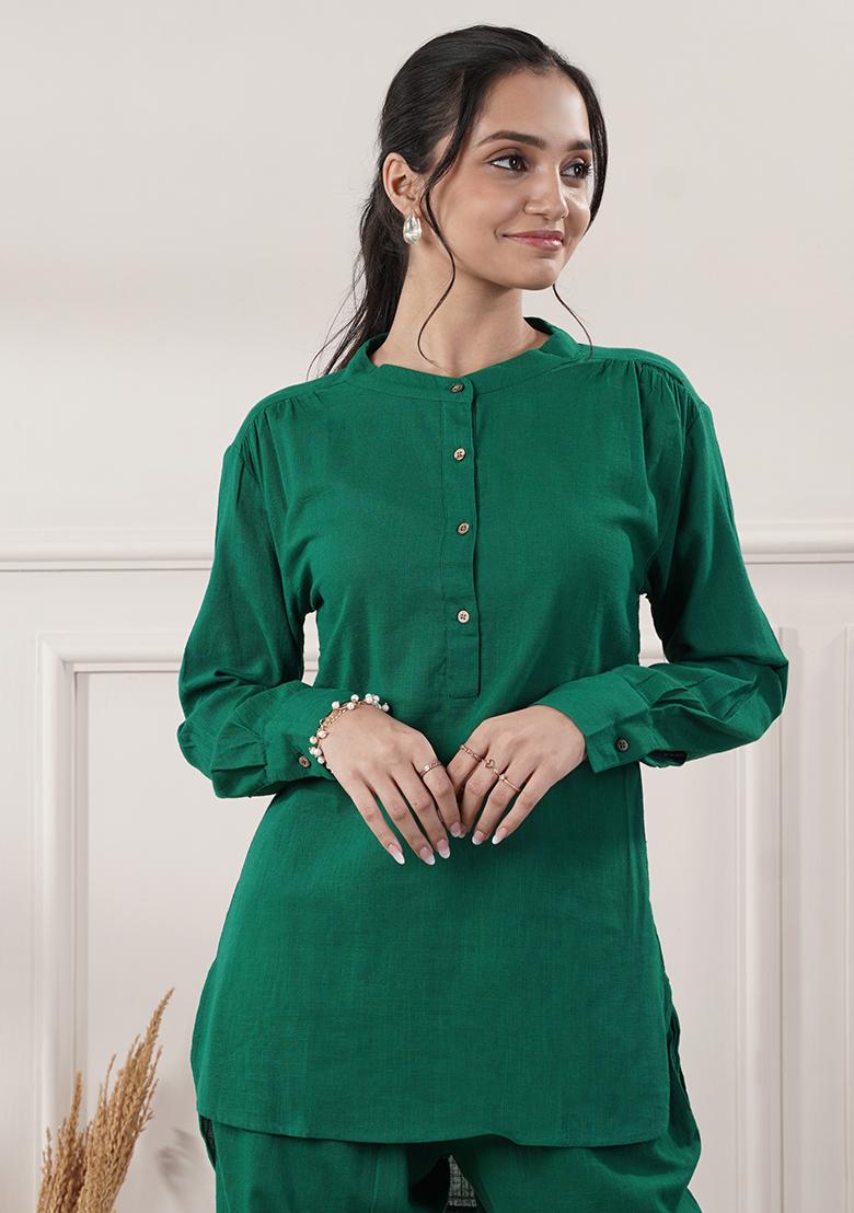 Fuchsia embroidered Cotton Co Ords Sets