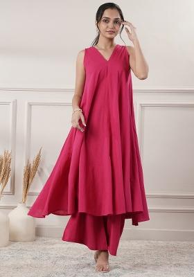 Royal Blue embroidered Cotton Co Ords Sets