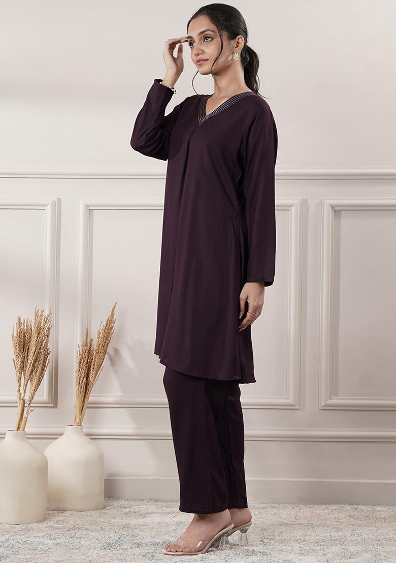 Khakhi embroidered Cotton Dress