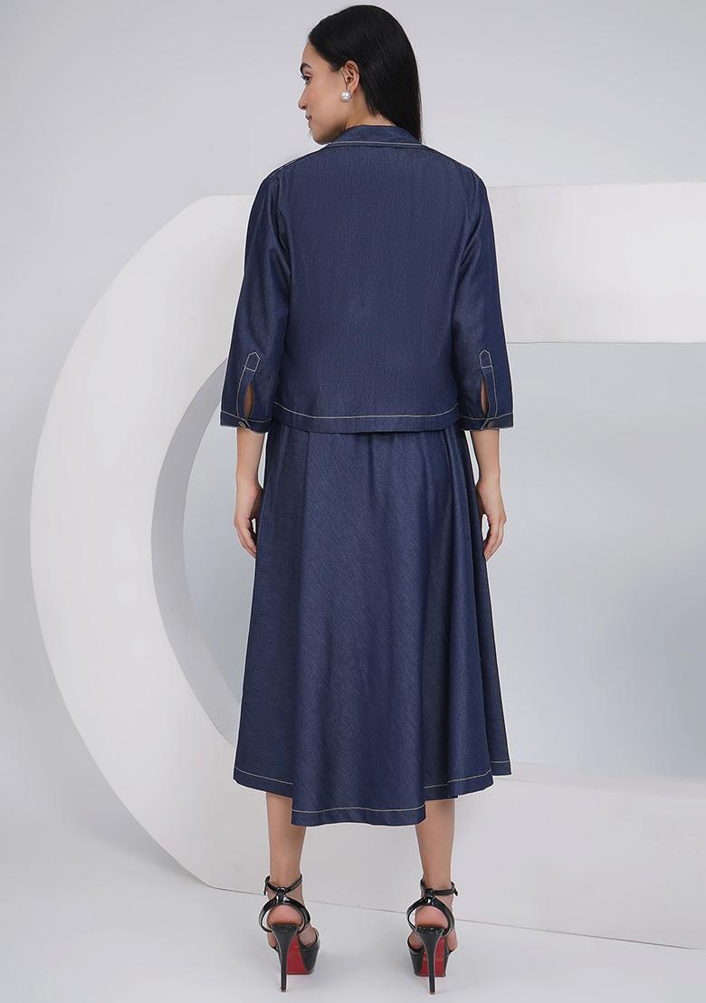 Black Embroidered Cotton Co Ord Set