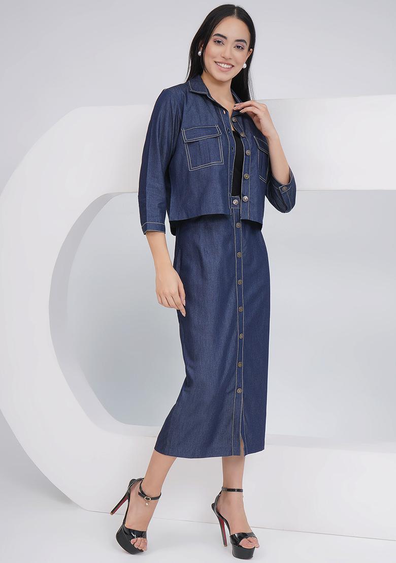 Black Embroidered Cotton Co Ord Set