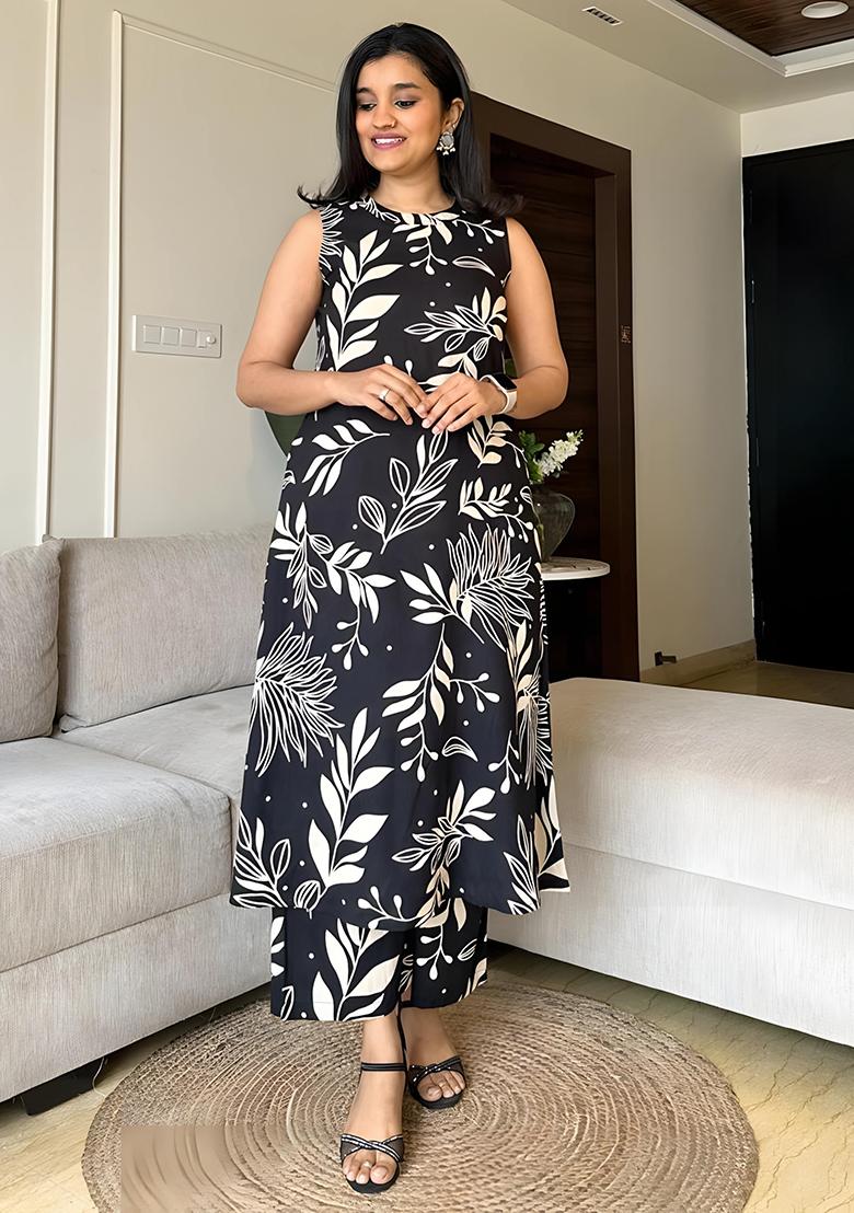 Black Embroidered Cotton Salwar Kameez