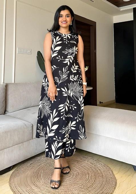 Black Embroidered Cotton Salwar Kameez