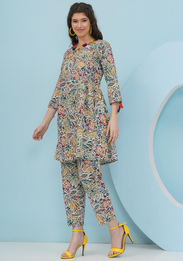 Multi Embellishment Cotton Co Ord Set