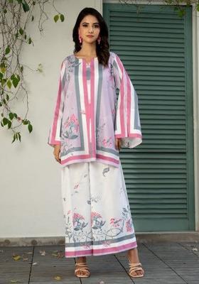 Pink Floral Print Rayon Co Ord Set