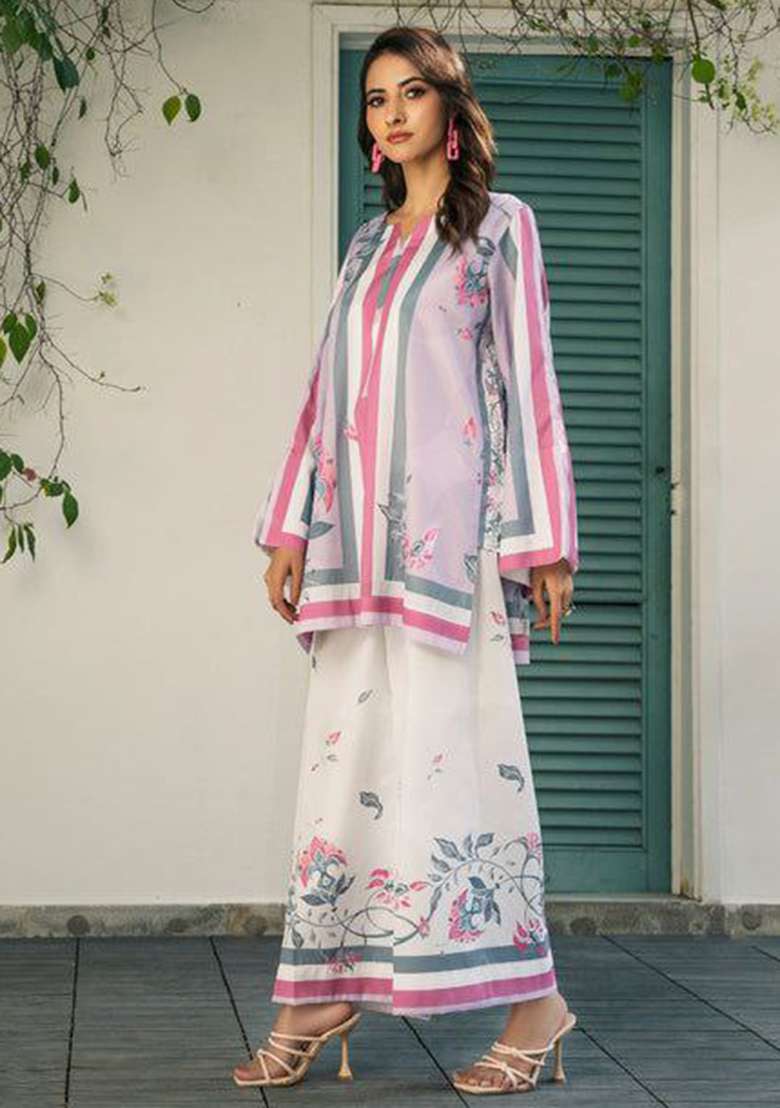 Pink Floral Print Rayon Co Ord Set - Indya