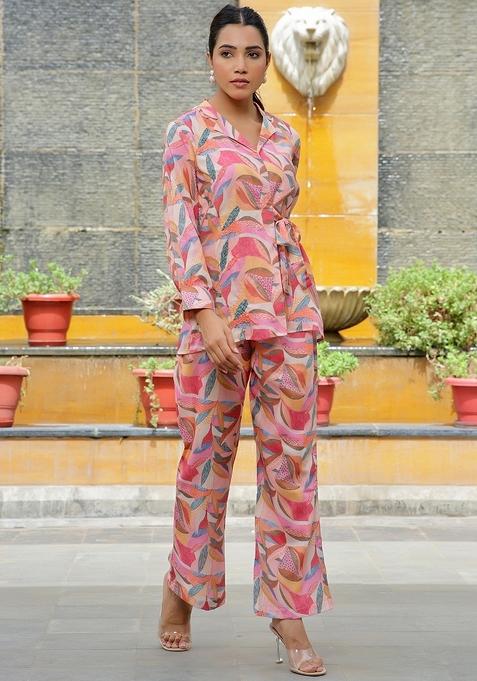 Multicolor Printed Cotton Clothing Set