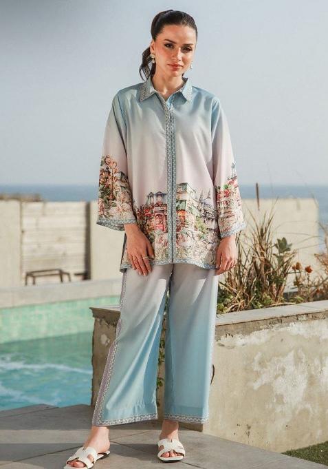 White Printed Rayon Co-ords Set