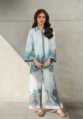 Blue Printed Rayon Co-ords Set
