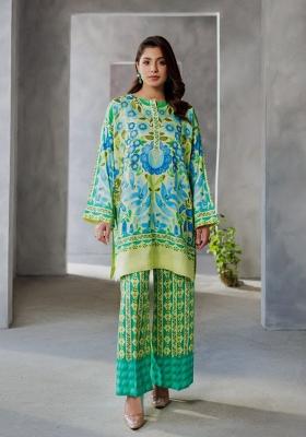 Green Printed Rayon Co-ords Set