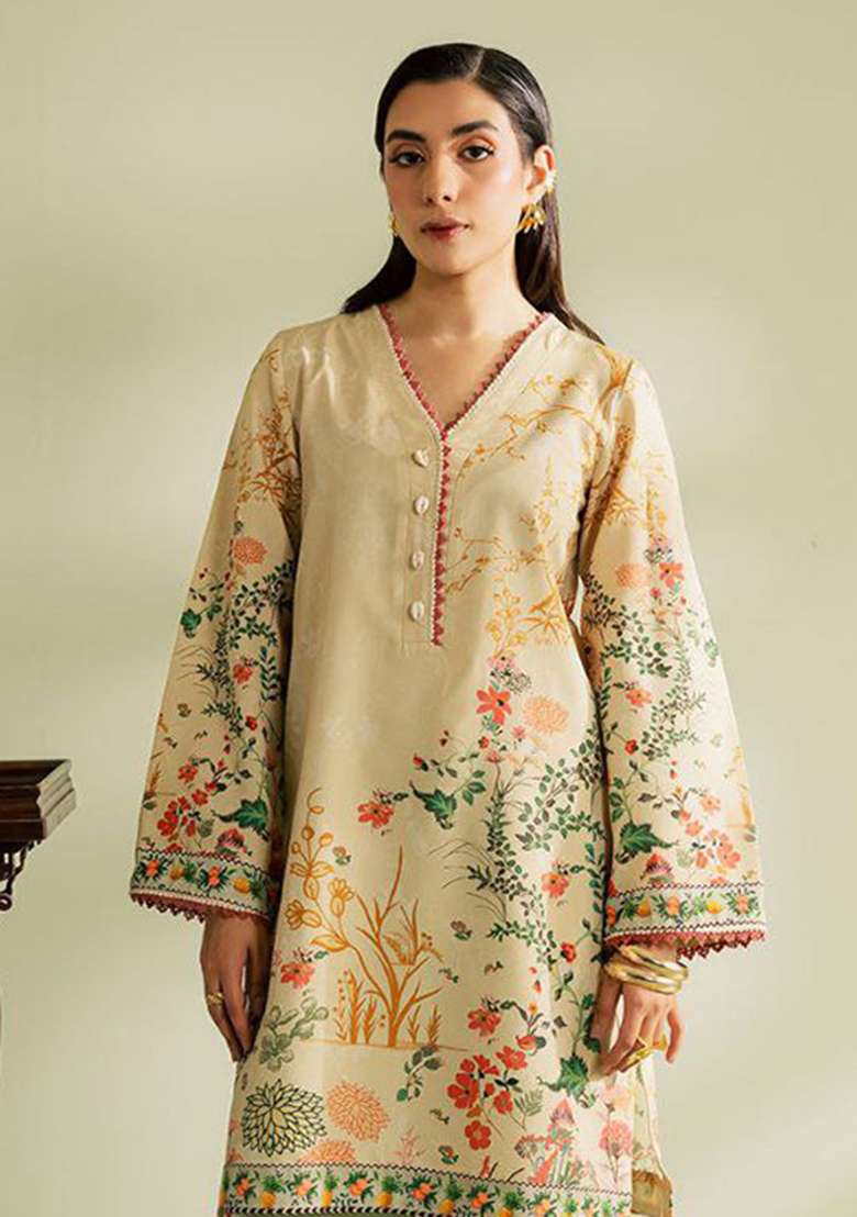 Multicolor Floral Print Rayon Straight Kurta Set - Indya