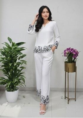 White Embroidery Bindu Bubbal Kurta Set