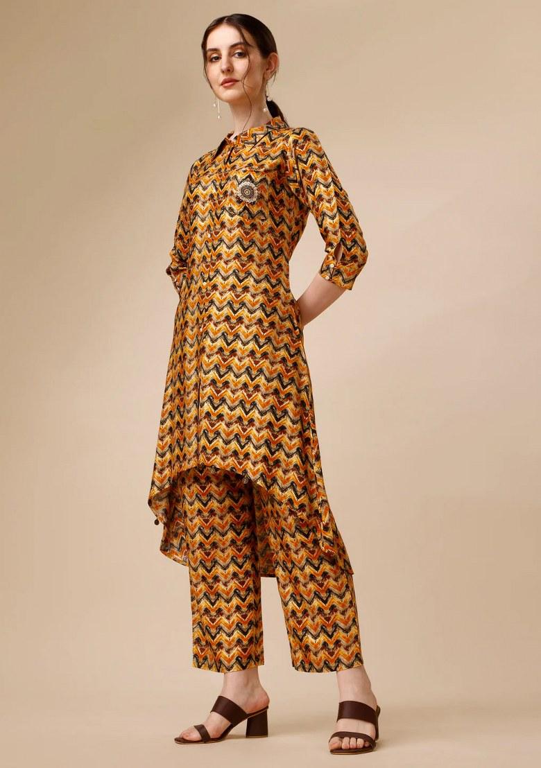 Multicolor Embroidery Rayon Co Ord Set - Indya