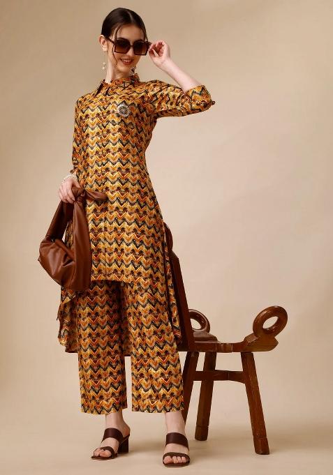 Multicolor Embroidery Rayon Co Ord Set