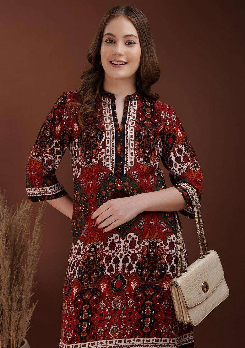 Multicolor Embroidery Rayon Co Ord Set - Indya