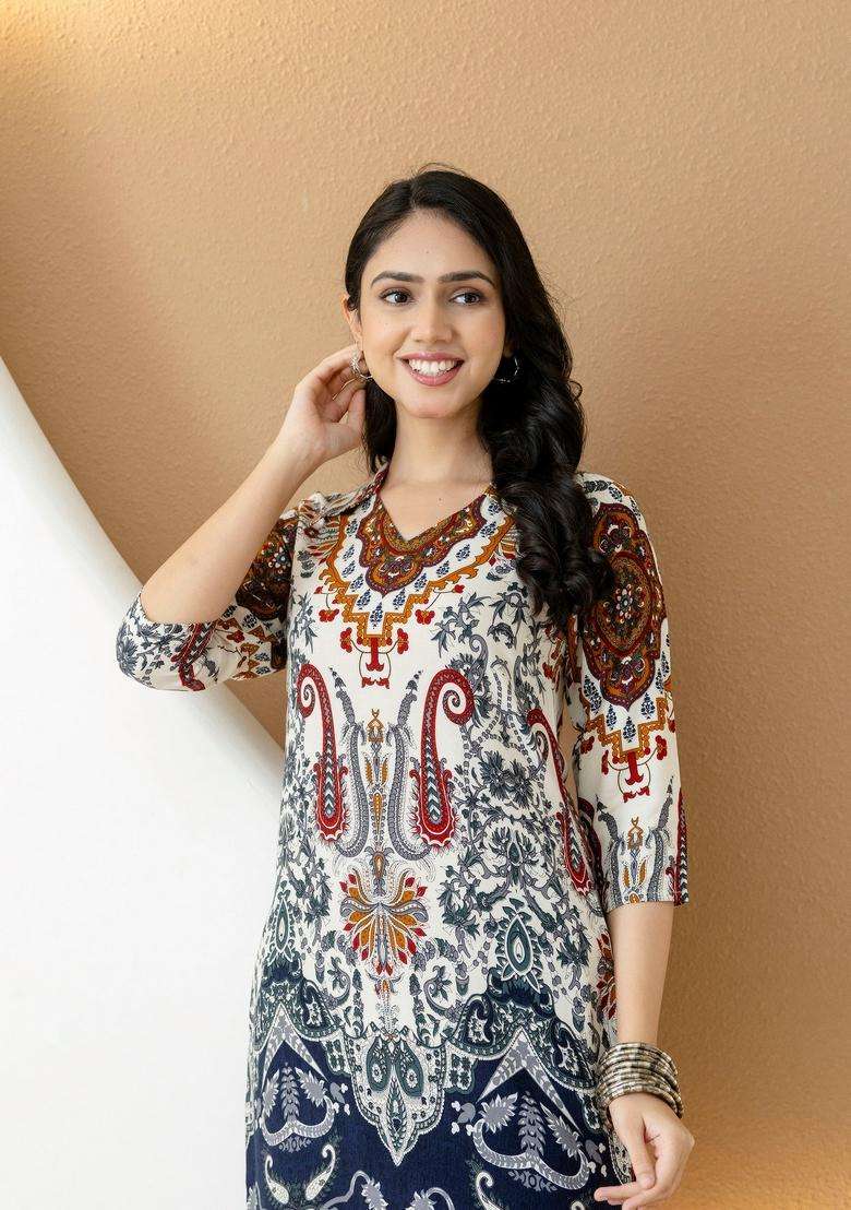Multicolor Embroidery Rayon Co Ord Set - Indya