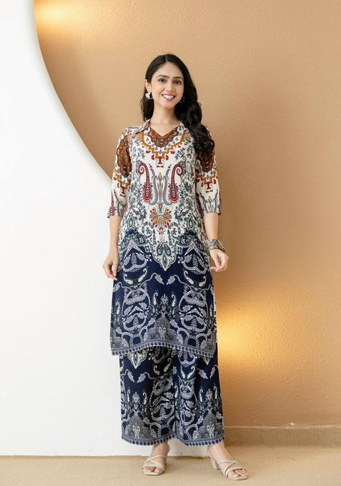 Multicolor Embroidery Rayon Co Ord Set