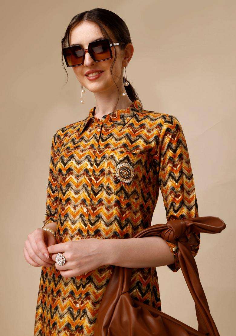 Multicolor Embroidery Rayon Co Ord Set - Indya