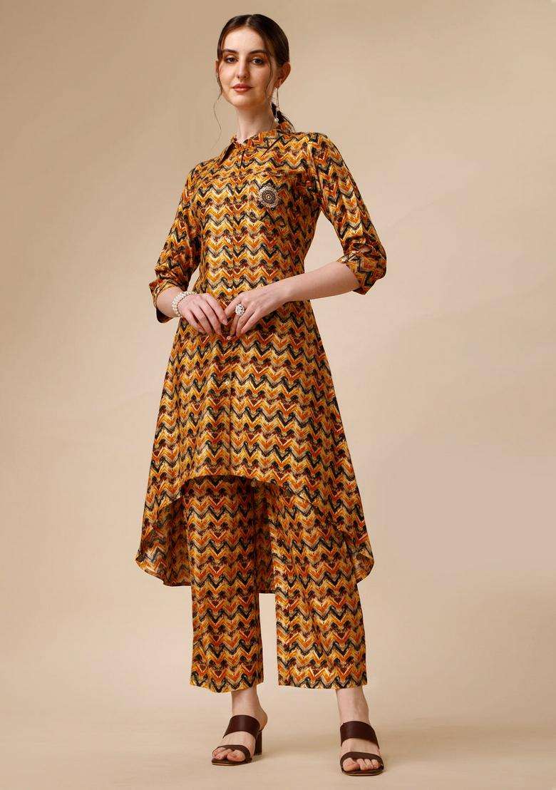 Multicolor Embroidery Rayon Co Ord Set - Indya