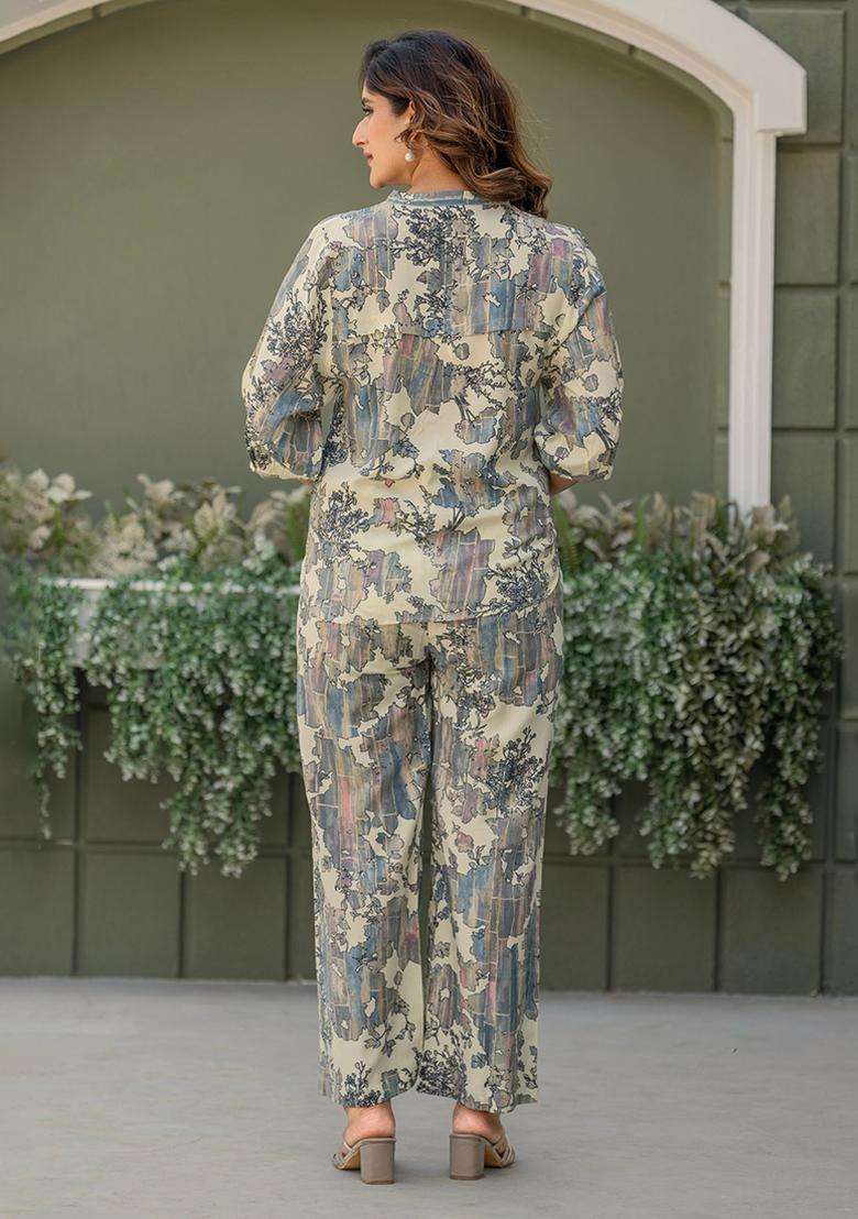 Multicolor Printed Viscose Rayon Kurta Set - Indya