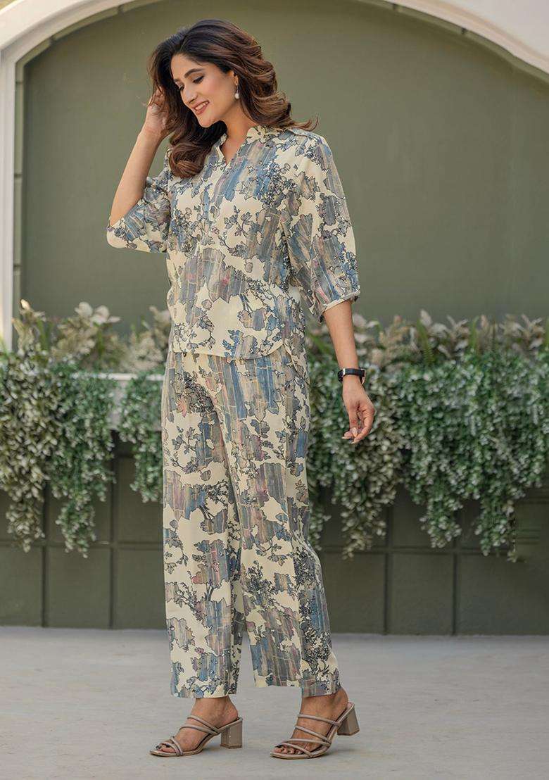 Multicolor Printed Viscose Rayon Kurta Set - Indya