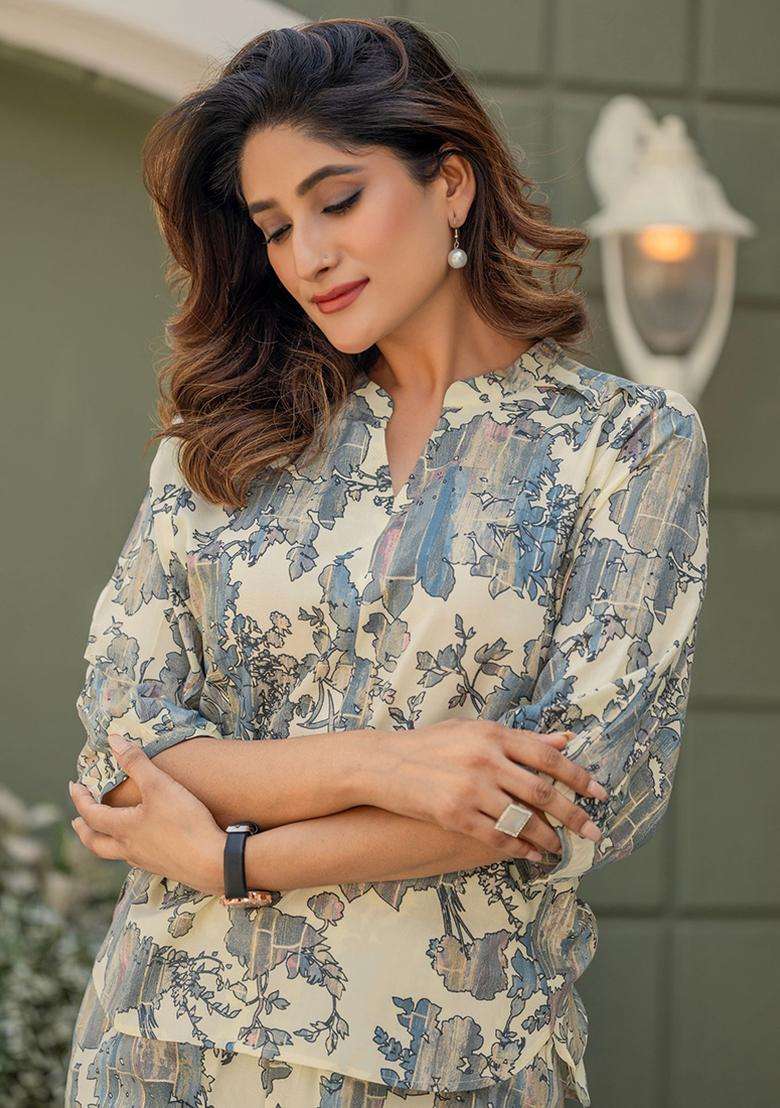 Multicolor Printed Viscose Rayon Kurta Set - Indya