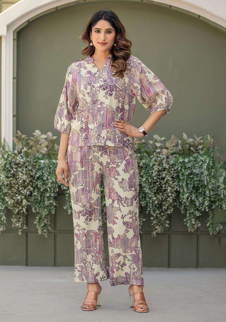 Multicolor Printed Viscose Rayon Kurta Set - Indya
