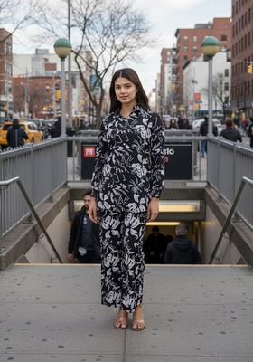 Black Embroidered Cotton Co Ord Sets