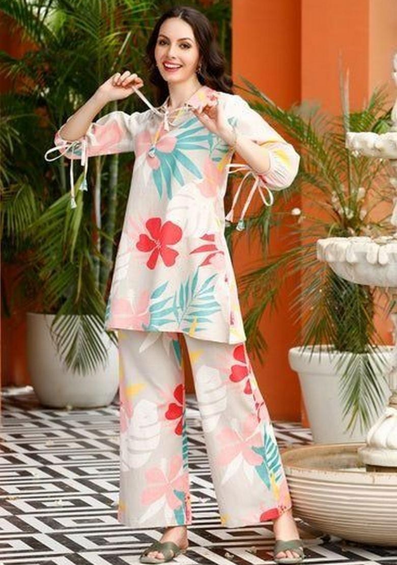 Multicolor Printed Cotton Co Ord Sets - Indya