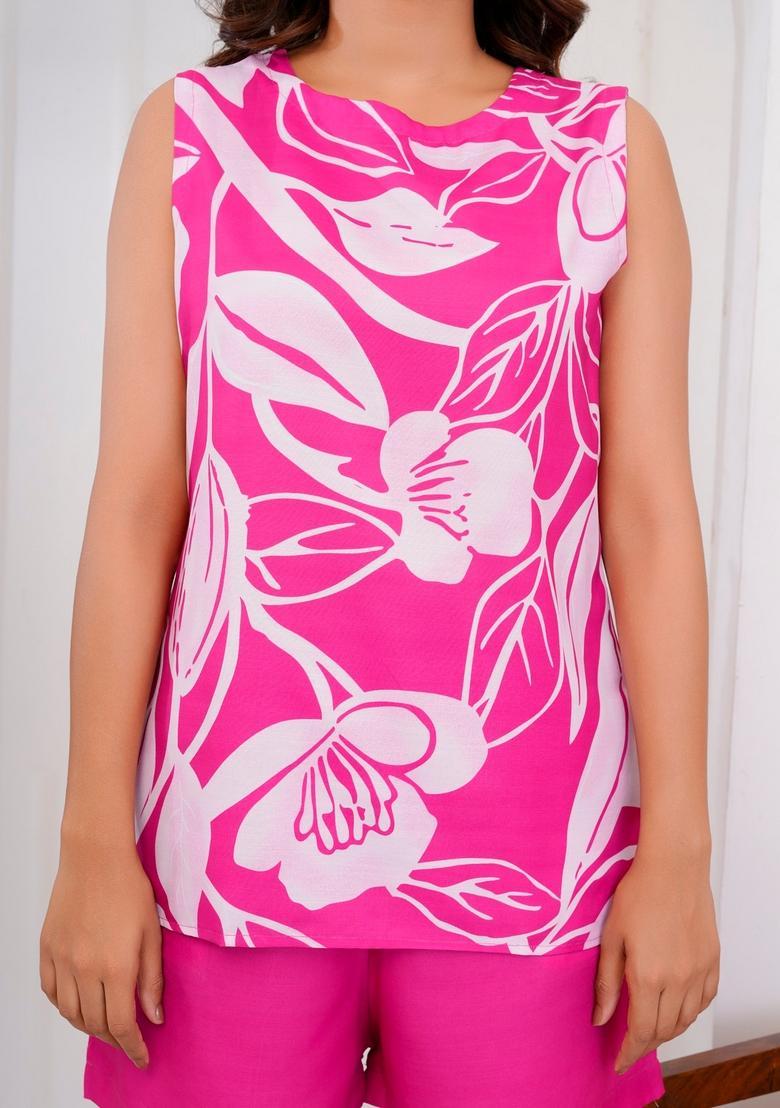 Pink Printed Cotton Co Ord Sets - Indya