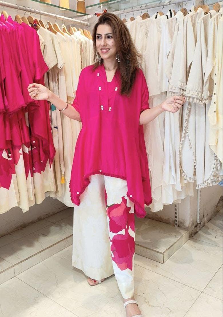 Pink Printed Cotton Co Ord Sets - Indya