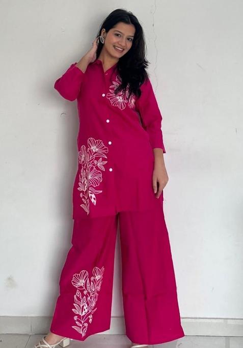 Pink Printed Cotton Co Ord Sets