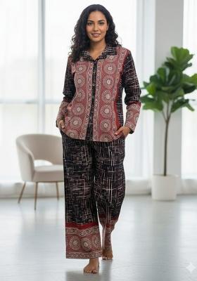 Black Printed Cotton Co Ord Sets