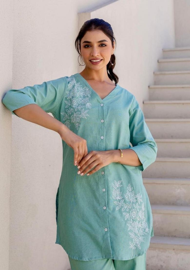 Blue Printed Cotton Co Ord Sets - Indya