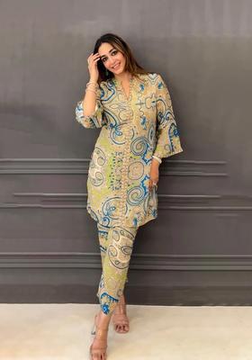 Pista Printed Rayon Co Ord Sets